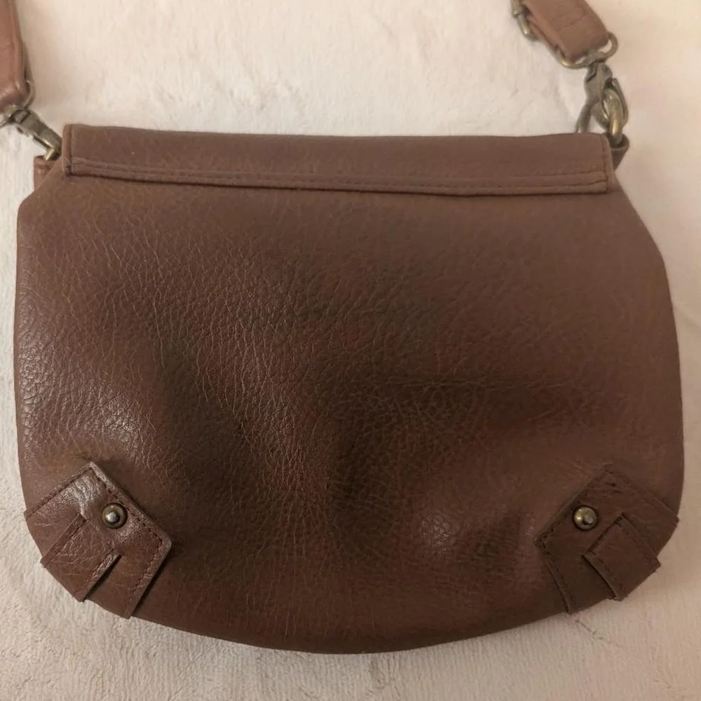 Kimchi Blue Brown Faux Leather Crossbody Saddle Bag